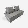 Fauteuil de salon modulaire en tissu gris Raji Remises