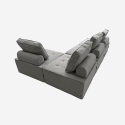 Fauteuil de salon modulaire en tissu gris Raji Réductions