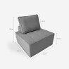 Fauteuil de salon modulaire en tissu gris Raji Catalogue
