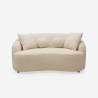 Canapé 2 places design en tissu teddy bouclé beige Lazy Vente