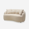 Canapé 2 places design en tissu teddy bouclé beige Lazy Offre
