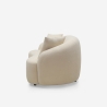 Canapé 2 places design en tissu teddy bouclé beige Lazy Remises