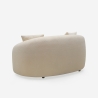 Canapé 2 places design en tissu teddy bouclé beige Lazy Réductions