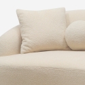 Canapé 2 places design en tissu teddy bouclé beige Lazy Catalogue