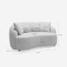 Canapé 2 places design en tissu teddy bouclé beige Lazy Choix