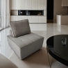 Fauteuil de salon modulaire en tissu gris Raji Vente