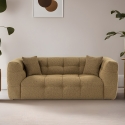 Canapé 2 places moderne en bouclé kaki 192 cm Cady 2 Promotion