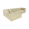Canapé d'angle modulable 4 places en velours côtelé Cady Velvet côté gauche Vente