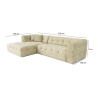 Canapé d'angle modulable 4 places en velours côtelé Cady Velvet côté gauche Achat
