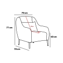Fauteuil de salon moderne en tissu avec coussin Venus 
