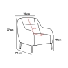 Fauteuil de salon moderne en tissu avec coussin Venus 