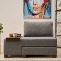 Chaise longue lit pliable en lin Betty côté gauche Caractéristiques