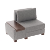 Chaise longue lit pliable en lin Betty côté gauche 
