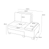 Chaise longue lit pliable en lin Betty côté gauche 