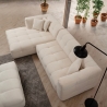 Canapé d'angle modulable 4 places avec méridienne gauche en bouclé Cady Left Remises