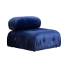 Canapé modulable 4 places bleu avec repose-pieds en velours Bubble 3SPV Remises