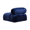 Canapé modulable 4 places bleu avec repose-pieds en velours Bubble 3SPV Réductions