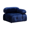 Canapé modulable 4 places bleu avec repose-pieds en velours Bubble 3SPV Catalogue