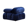 Canapé modulable 4 places bleu avec repose-pieds en velours Bubble 3SPV Choix