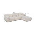 Canapé modulable 4 places bleu avec repose-pieds en velours Bubble 3SPV Prix
