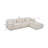 Canapé modulable 4 places bleu avec repose-pieds en velours Bubble 3SPV Prix