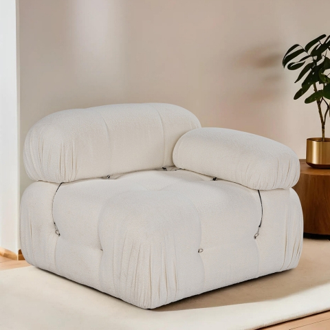 Module d'angle droit pour canapé modulable en bouclé Bubble 1RB Promotion
