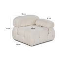 Module d'angle droit pour canapé modulable en bouclé Bubble 1RB Caractéristiques