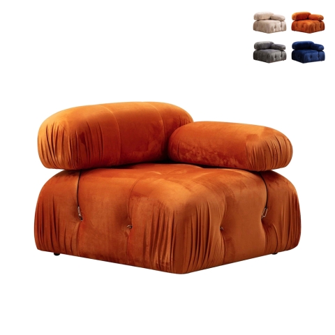 Module d'angle droit pour canapé modulable en velours Bubble 1RV Promotion