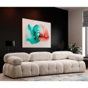 Canapé modulable crème 4 places en tissu Bubble 3S Offre