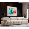 Canapé modulable crème 4 places en tissu Bubble 3S Offre