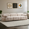 Canapé modulable crème 4 places en tissu Bubble 3S Modèle