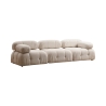 Canapé modulable crème 4 places en tissu Bubble 3S Vente