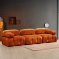 Canapé modulable 4 places en velours orange Bubble 3SV Promotion