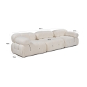 Canapé modulaire 4 places en bouclè blanc Bubble 3SB 