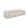 Canapé modulaire 4 places en bouclè blanc Bubble 3SB 