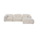 Canapé modulable 4 places avec pouf en bouclé blanc Bubble 3SPB Vente