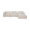 Canapé modulable 4 places avec pouf en bouclé blanc Bubble 3SPB Vente