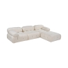 Canapé modulable 4 places avec pouf en bouclé blanc Bubble 3SPB Offre