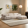 Canapé modulaire 4 places avec repose-pieds en tissu Bubble 3SP Remises