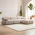 Canapé modulaire 4 places avec repose-pieds en tissu Bubble 3SP Réductions