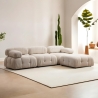 Canapé modulaire 4 places avec repose-pieds en tissu Bubble 3SP Réductions