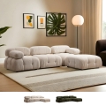 Canapé modulaire 4 places avec repose-pieds en tissu Bubble 3SP Promotion