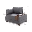 Chaise longue en tissu avec plateau intégré Fly Right 