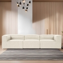 Canapé modulable 4 places moderne en lin Fora 4 Offre