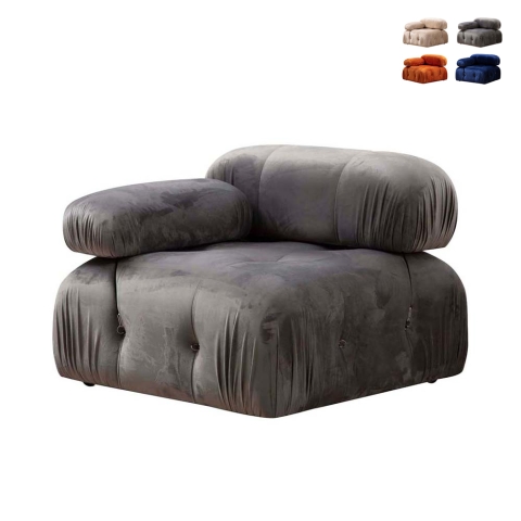 Module d'angle gauche pour canapé modulable en velours Bubble 1LV Promotion