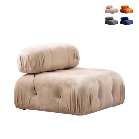 Module central pour canapé modulable en velours Bubble 1V Promotion