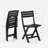 Chaise pliante gain de place en polypropylène blanc noir jardin Closy Prix