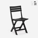 Chaise pliante gain de place en polypropylène blanc noir jardin Closy Promotion