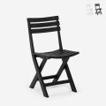 Chaise pliante gain de place en polypropylène blanc noir jardin Closy Promotion