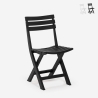 Chaise pliante gain de place en polypropylène blanc noir jardin Closy Promotion